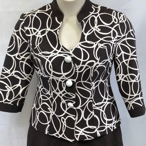 Dana Kay brown and white print blazer